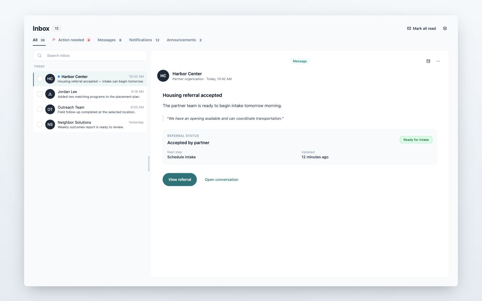 Messaging & Inbox